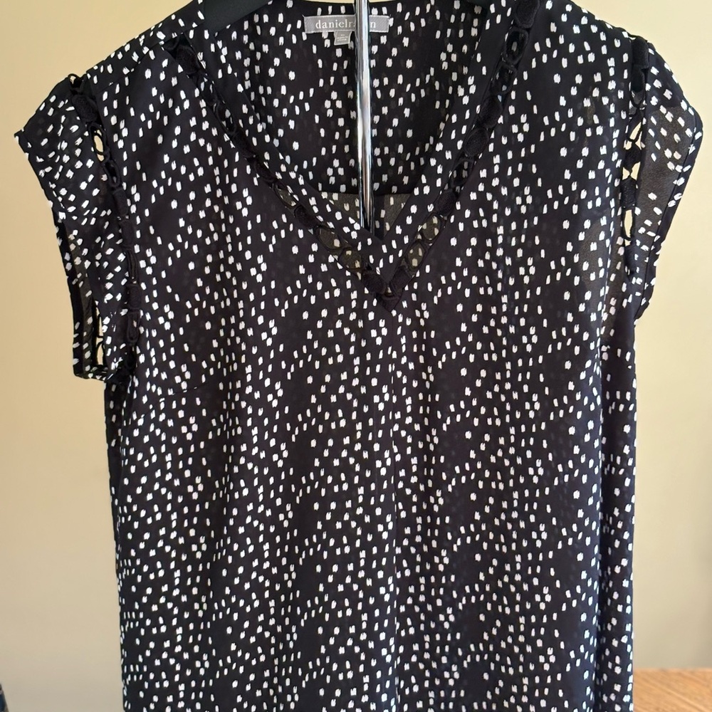 Daniel Rainn Black and White Polka Dot Blouse